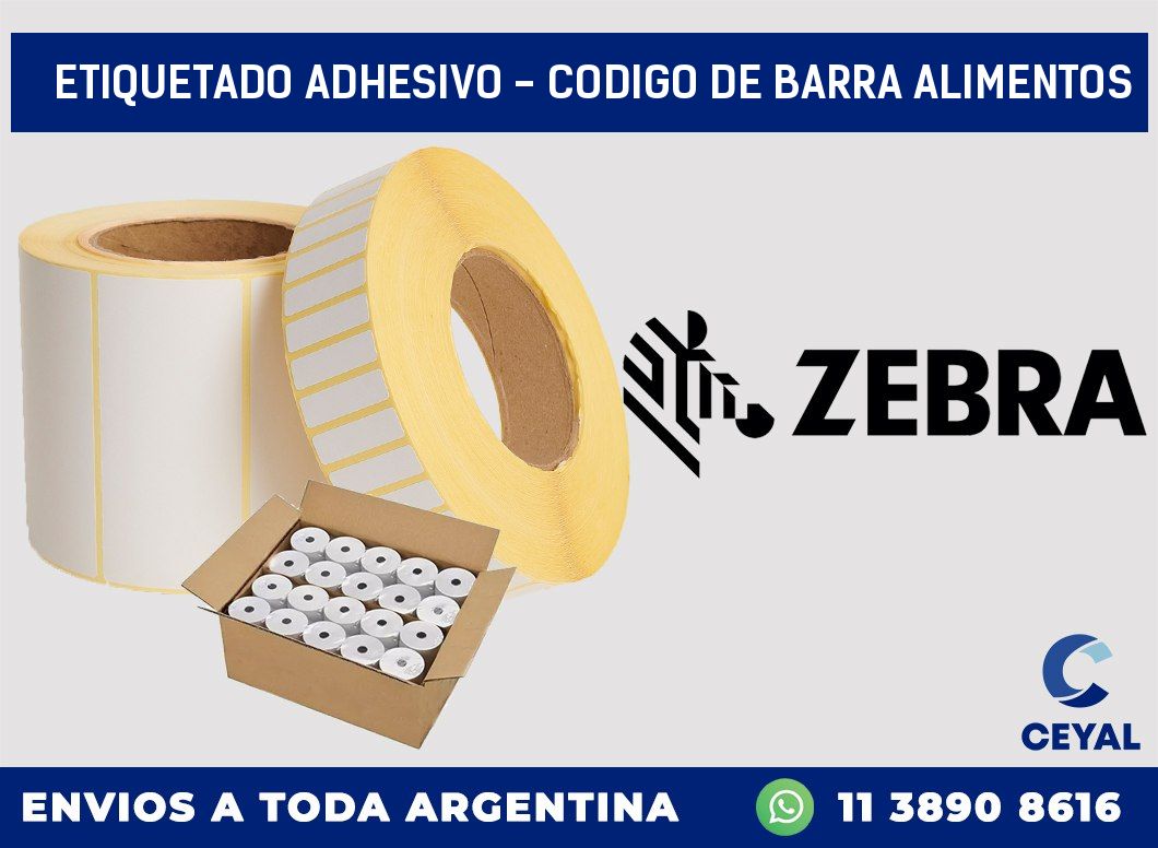 Etiquetado adhesivo - codigo de barra alimentos