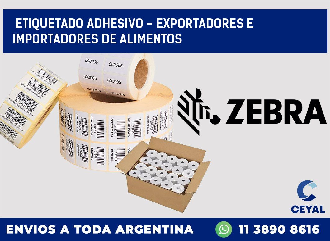 Etiquetado adhesivo - exportadores e importadores de alimentos