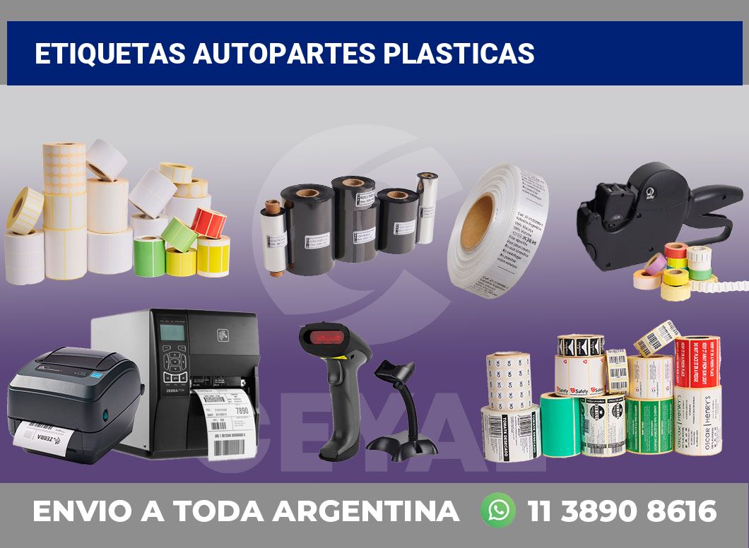 Etiquetas Autopartes plasticas