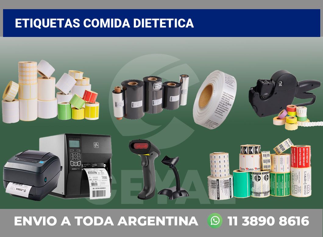 Etiquetas comida dietetica