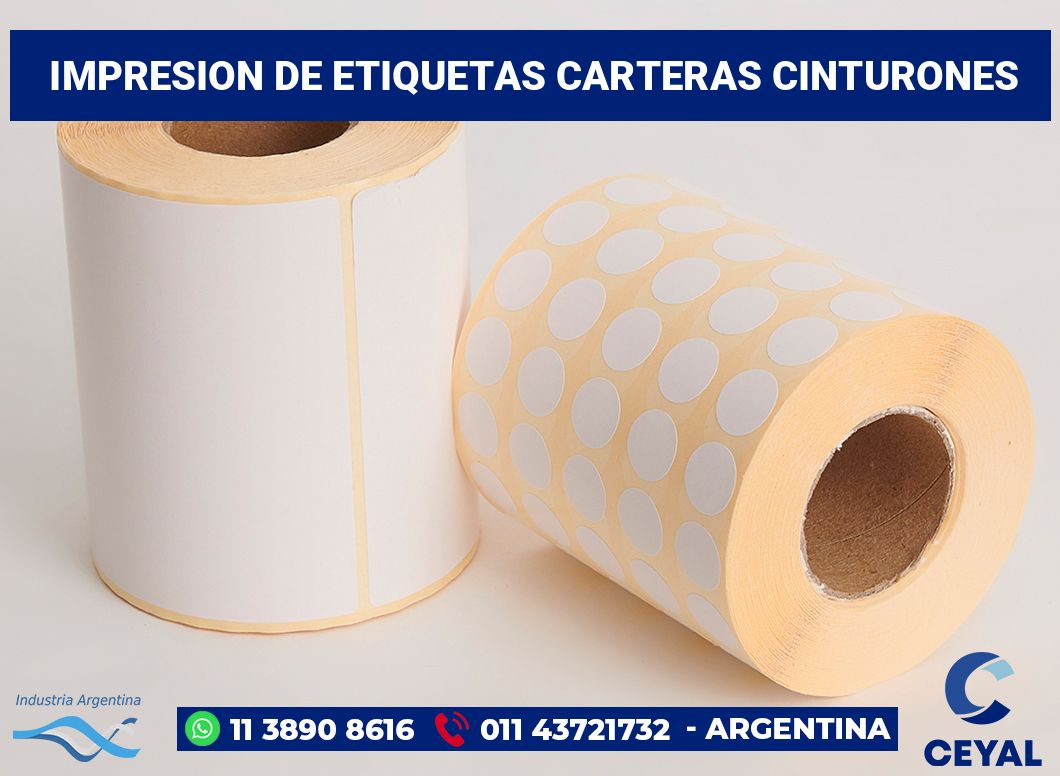 Impresion de etiquetas Carteras cinturones