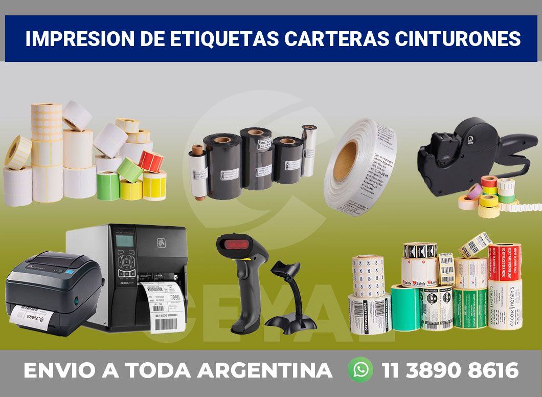 Impresion de etiquetas Carteras cinturones