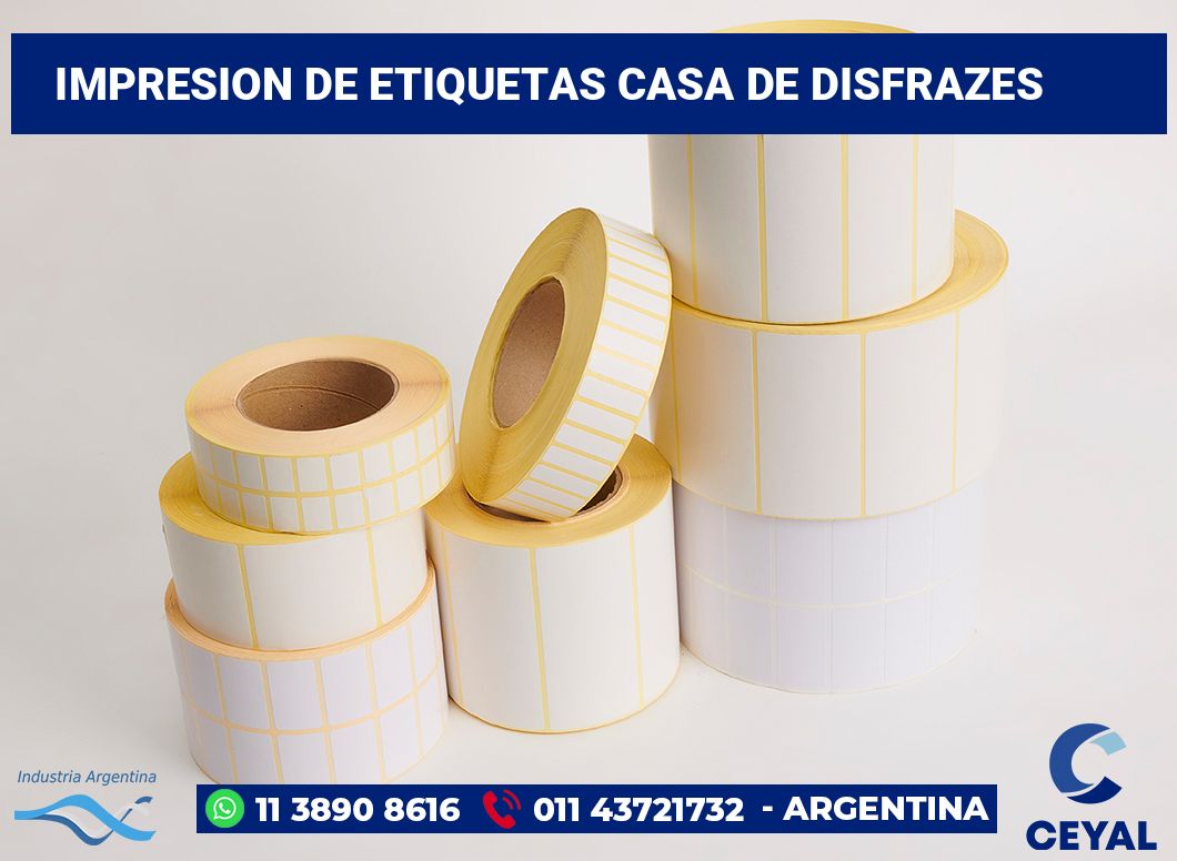 Impresion de etiquetas Casa de disfrazes