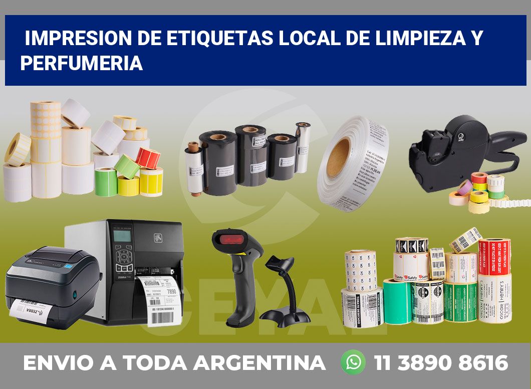 Impresion de etiquetas Local de limpieza y perfumeria