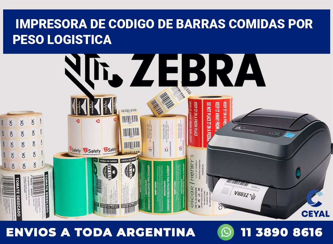 Impresora de codigo de barras Comidas por peso logistica