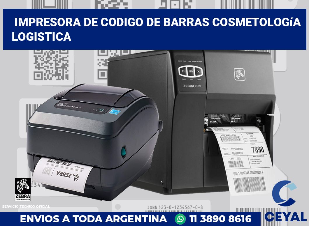 Impresora de codigo de barras Cosmetología logistica