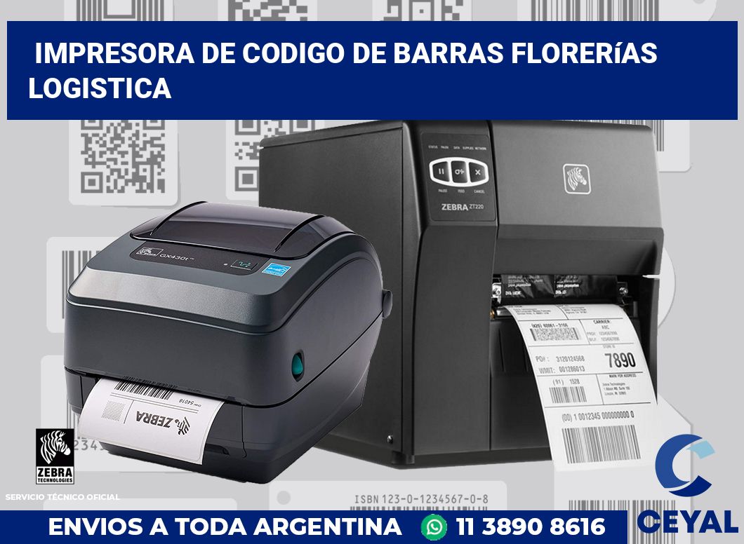 Impresora de codigo de barras Florerías logistica