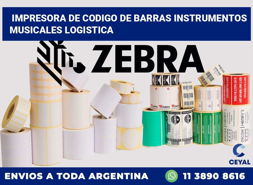 Impresora de codigo de barras Instrumentos musicales logistica