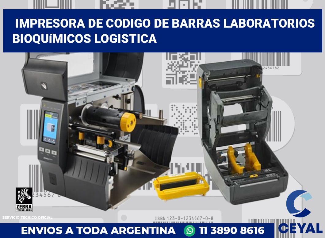Impresora de codigo de barras Laboratorios bioquímicos logistica
