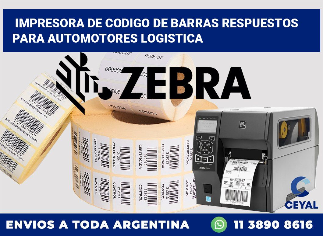 Impresora de codigo de barras Respuestos para automotores logistica