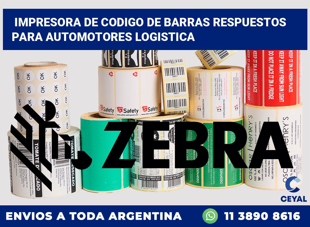 Impresora de codigo de barras Respuestos para automotores logistica