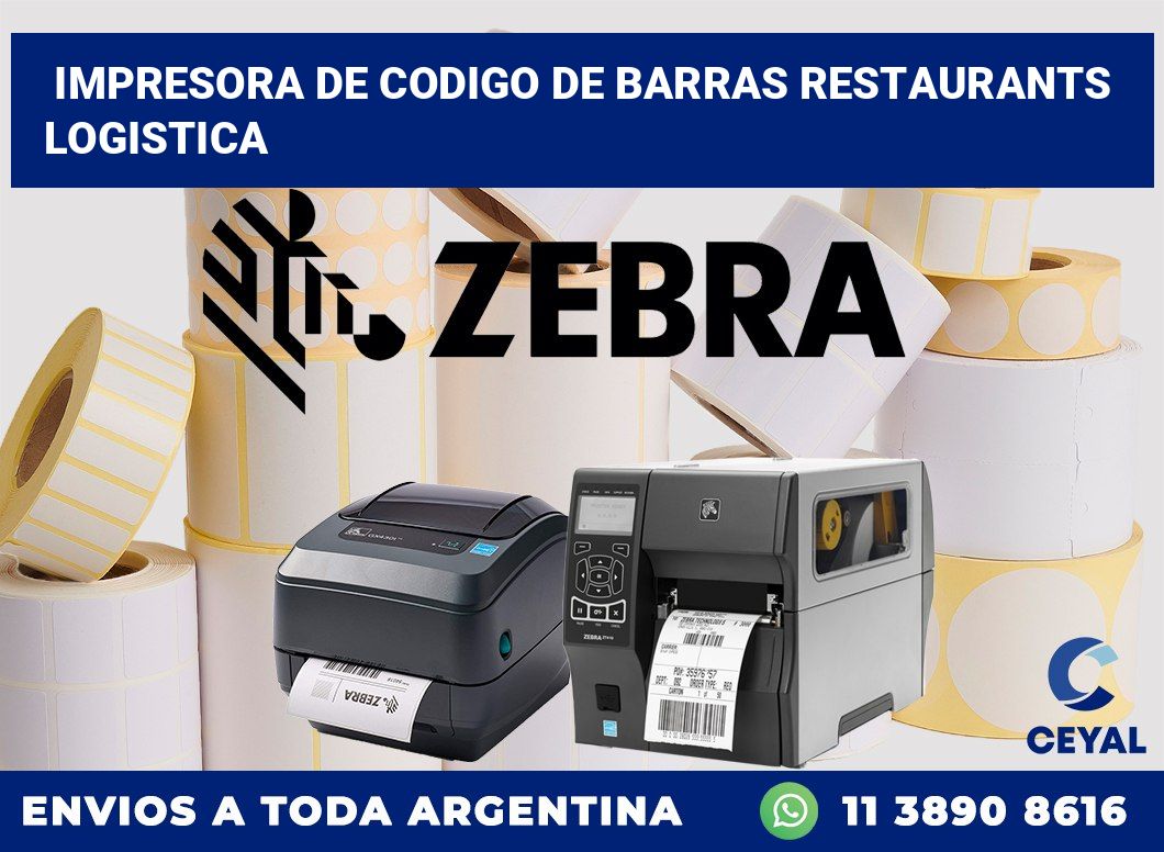 Impresora de codigo de barras Restaurants logistica