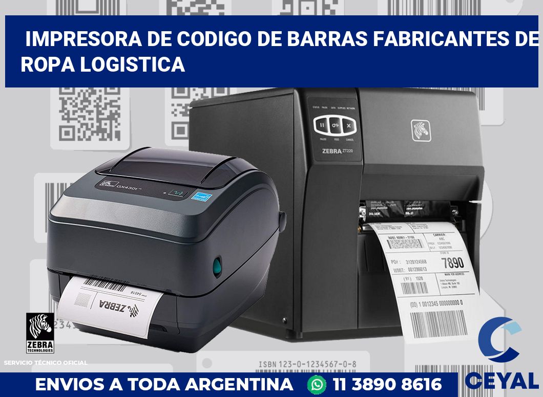 Impresora de codigo de barras fabricantes de ropa logistica