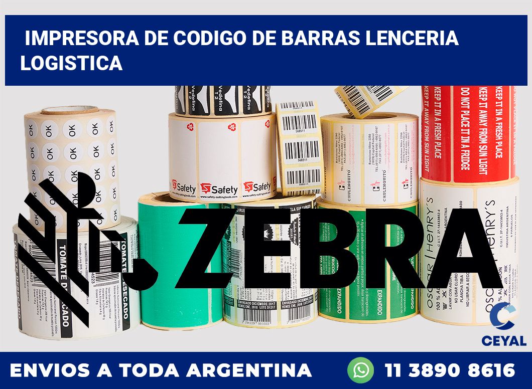 Impresora de codigo de barras lenceria logistica