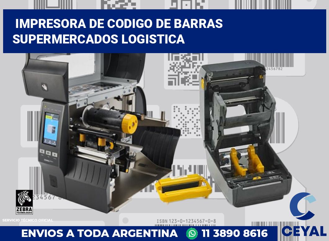 Impresora de codigo de barras supermercados logistica