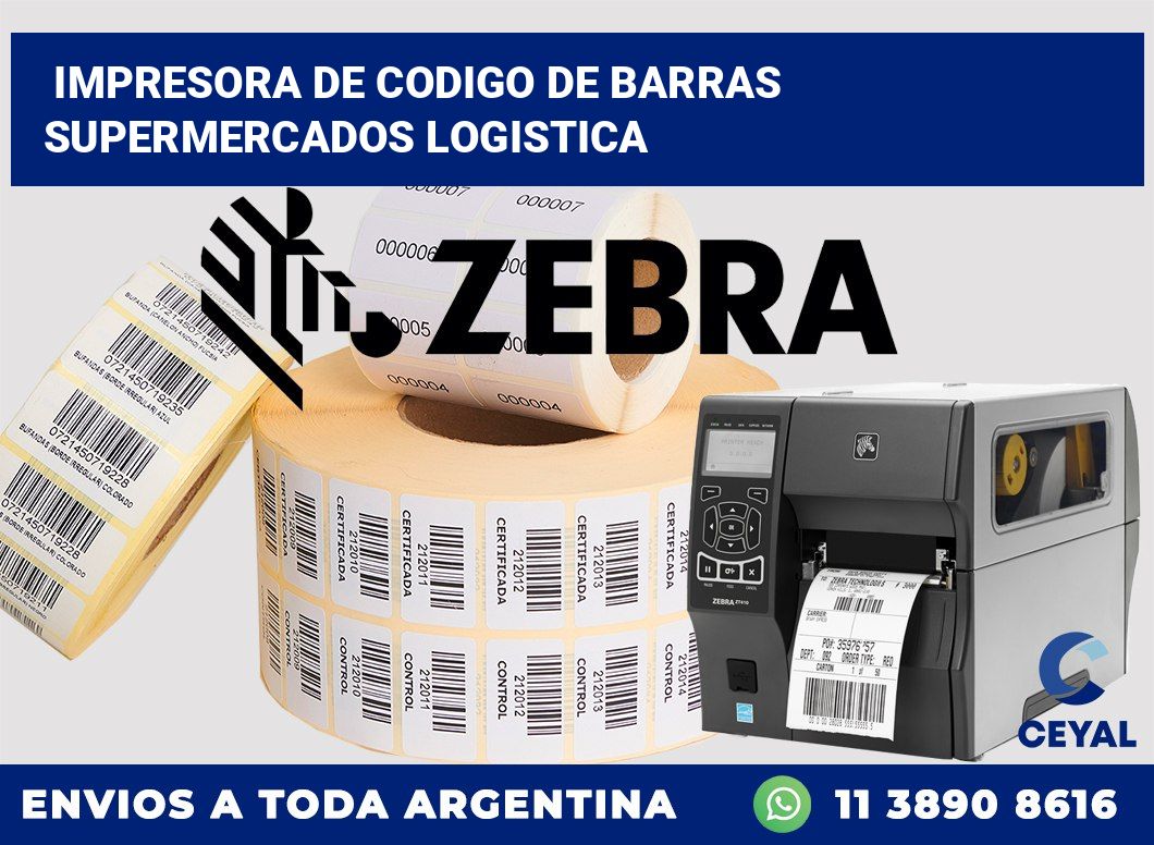 Impresora de codigo de barras supermercados logistica