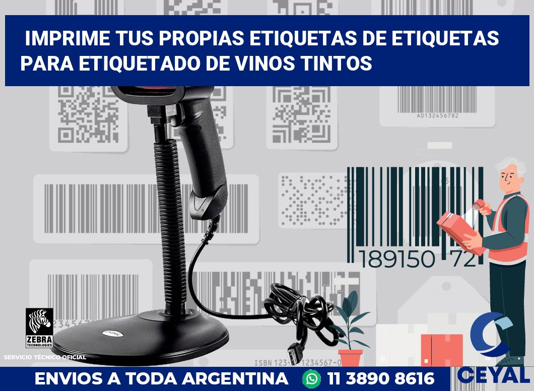 Imprime tus Propias Etiquetas de Etiquetas para Etiquetado de Vinos Tintos