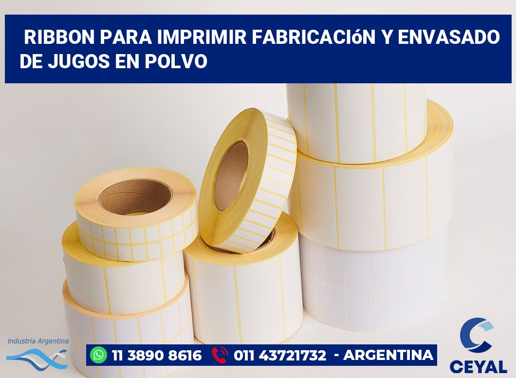 Ribbon para imprimir Fabricación y envasado de jugos en polvo