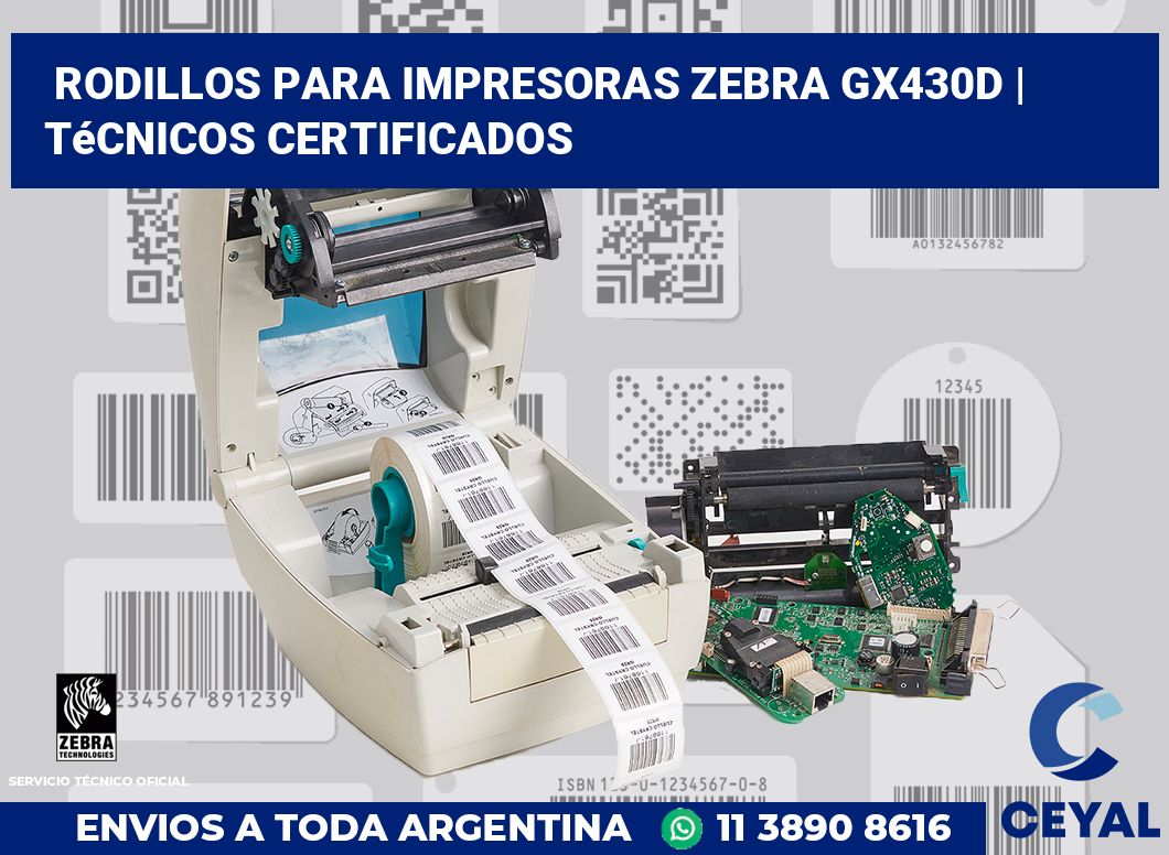 Rodillos para impresoras Zebra GX430d | Técnicos certificados