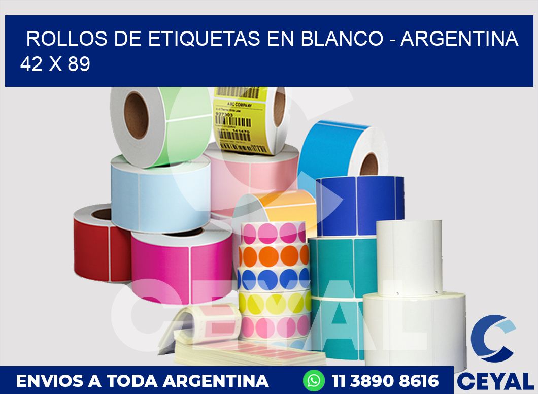 Rollos de etiquetas en blanco - Argentina 42 x 89