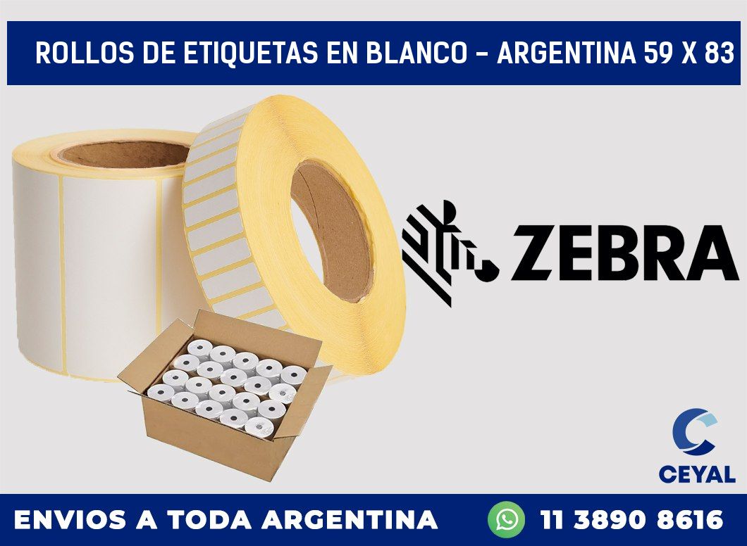 Rollos de etiquetas en blanco – Argentina 59 x 83