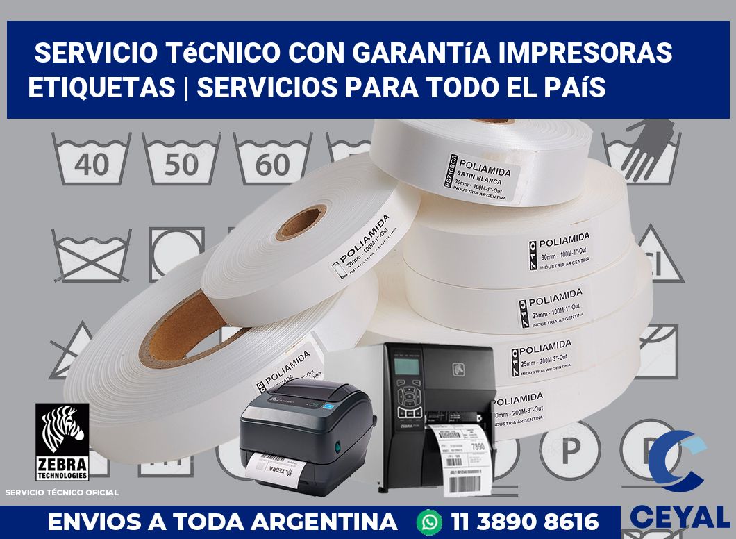 Servicio técnico con garantía impresoras etiquetas | Servicios para todo el país