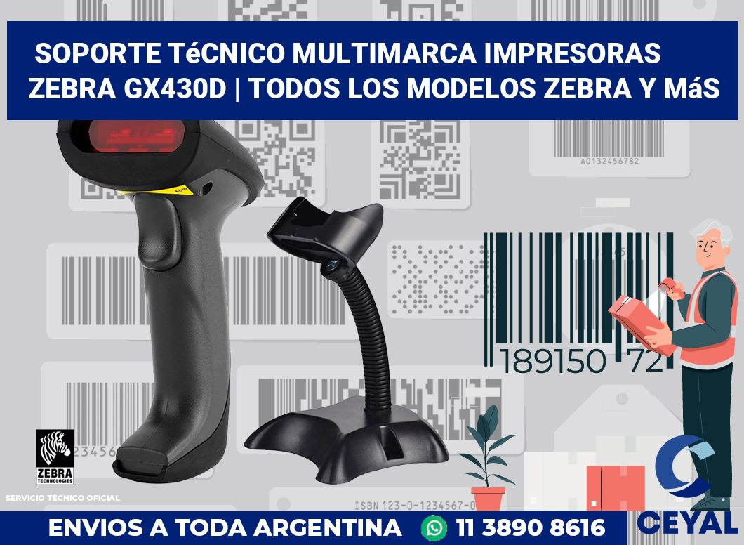 Soporte técnico multimarca impresoras Zebra GX430d | Todos los modelos Zebra y más