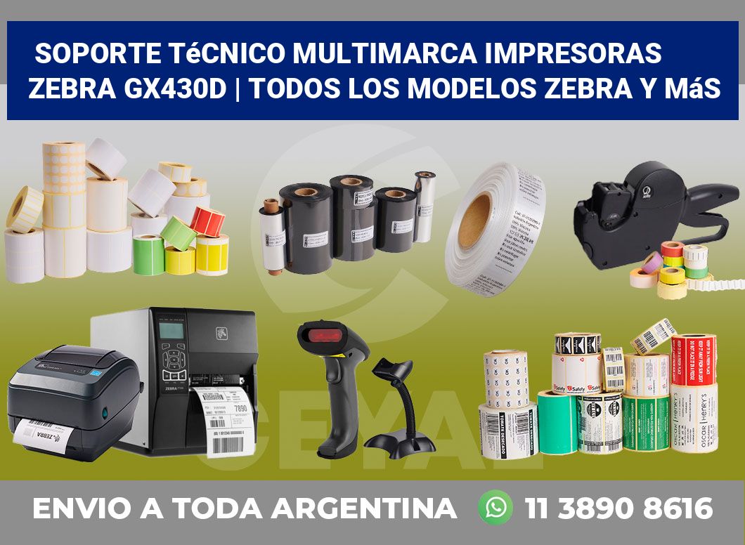 Soporte técnico multimarca impresoras Zebra GX430d | Todos los modelos Zebra y más