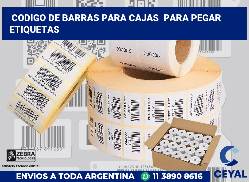 codigo de barras para cajas  para pegar etiquetas