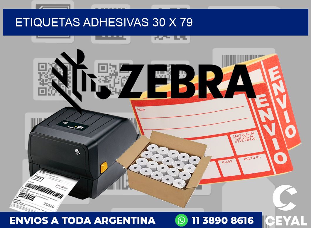 etiquetas adhesivas 30 x 79