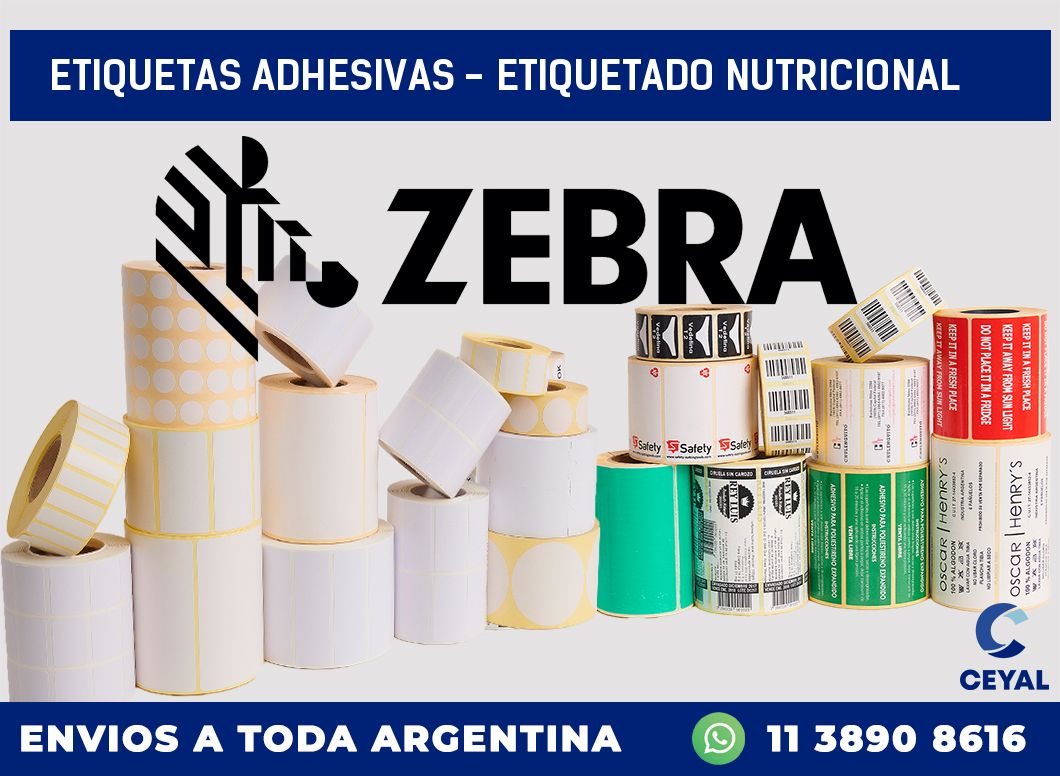 etiquetas adhesivas - Etiquetado Nutricional