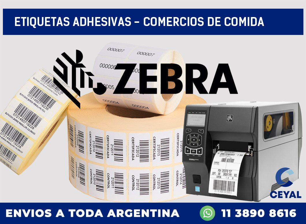 etiquetas adhesivas - comercios de comida