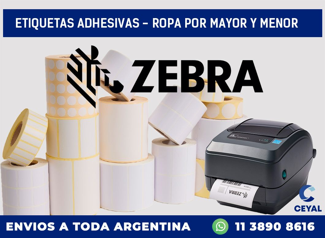 etiquetas adhesivas - ropa por mayor y menor