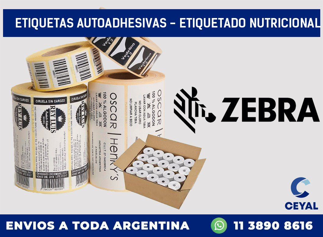 etiquetas autoadhesivas – Etiquetado Nutricional