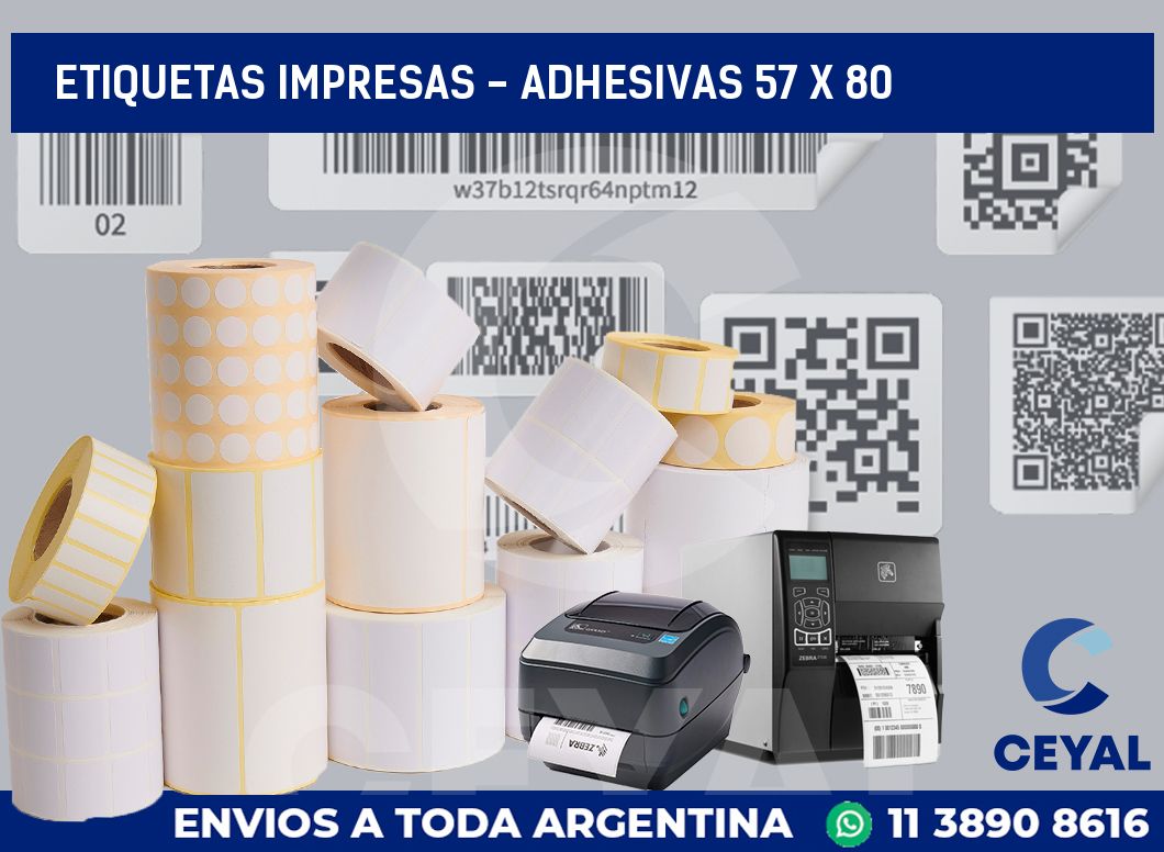 etiquetas impresas – Adhesivas 57 x 80