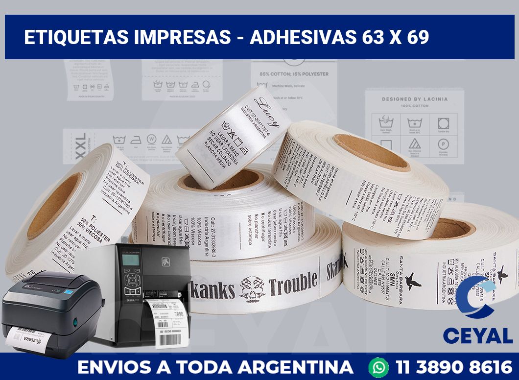 etiquetas impresas – Adhesivas 63 x 69