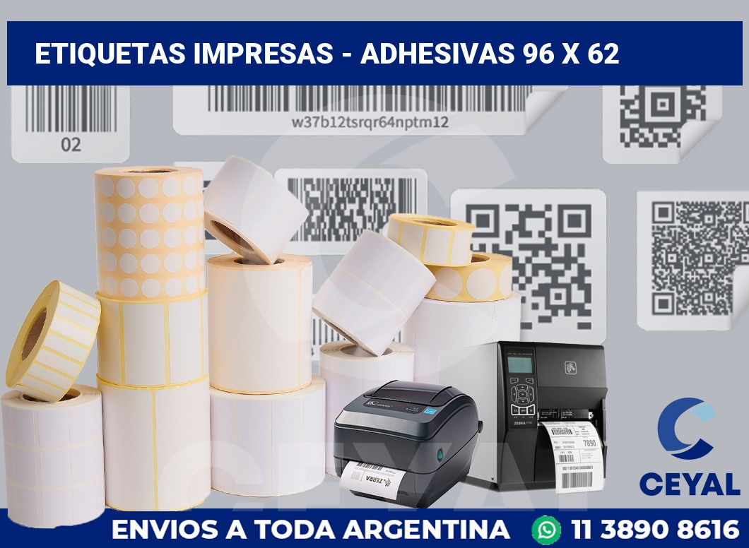 etiquetas impresas – Adhesivas 96 x 62
