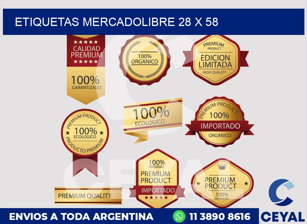 etiquetas mercadolibre 28 x 58