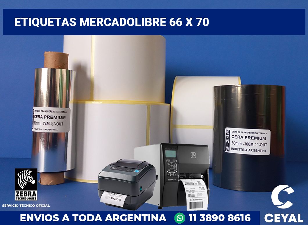 etiquetas mercadolibre 66 x 70