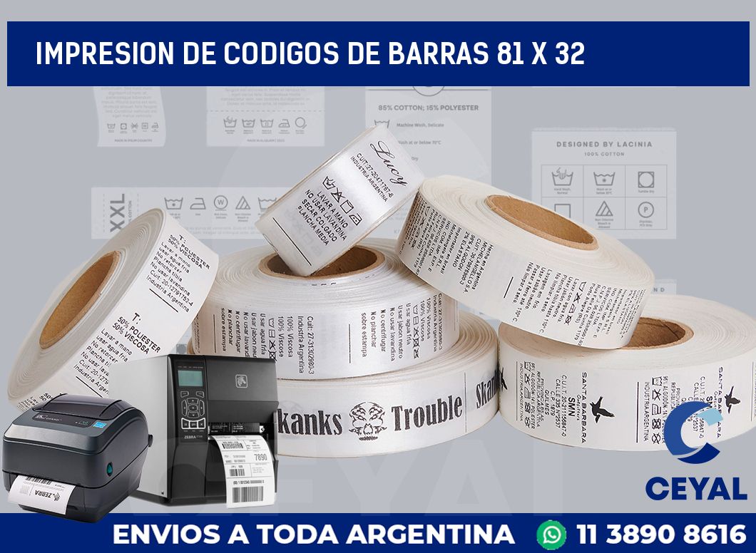 impresion de codigos de barras 81 x 32