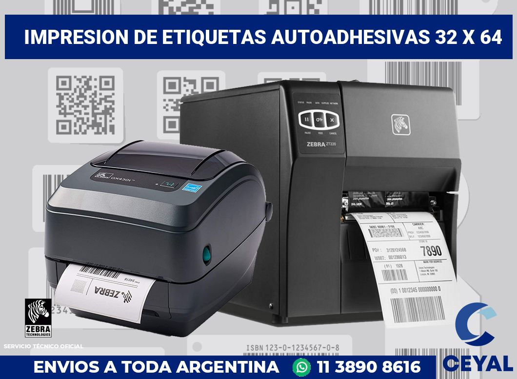 impresion de etiquetas autoadhesivas 32 x 64