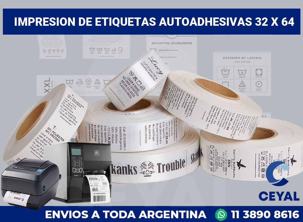 impresion de etiquetas autoadhesivas 32 x 64