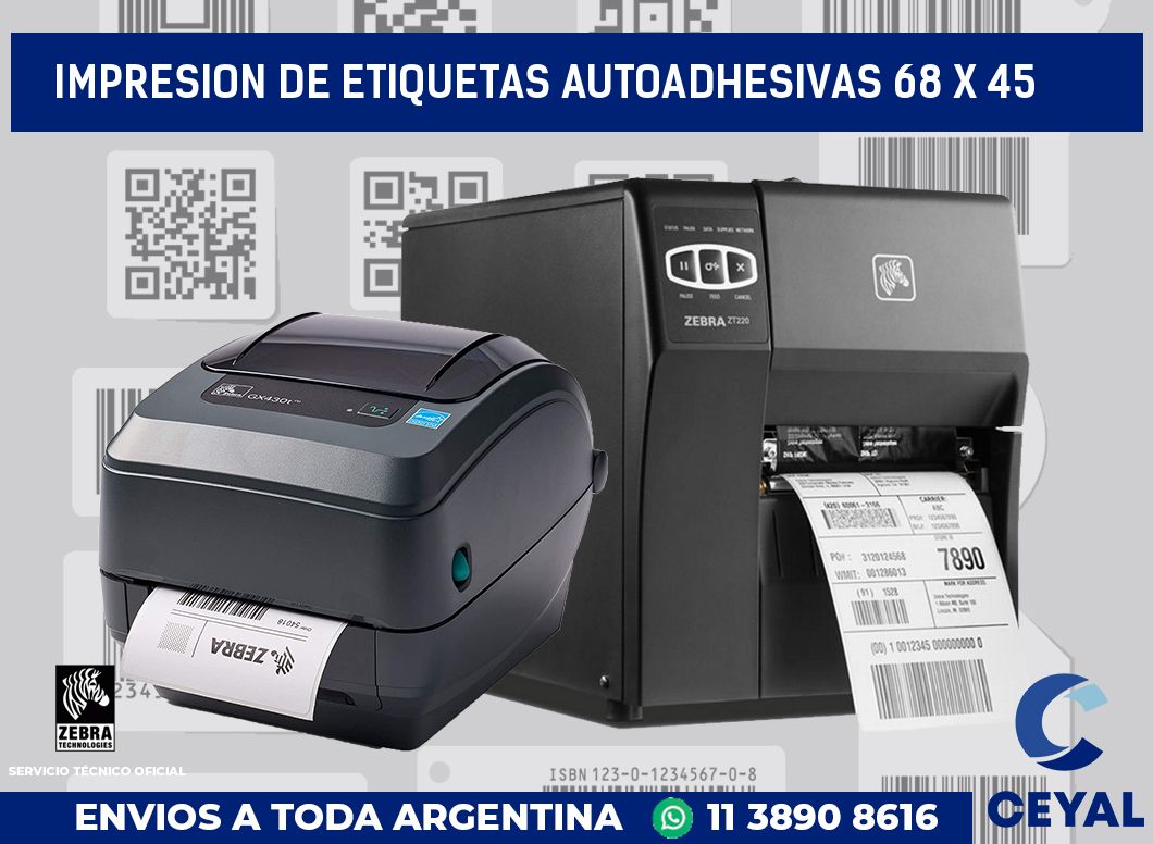 impresion de etiquetas autoadhesivas 68 x 45