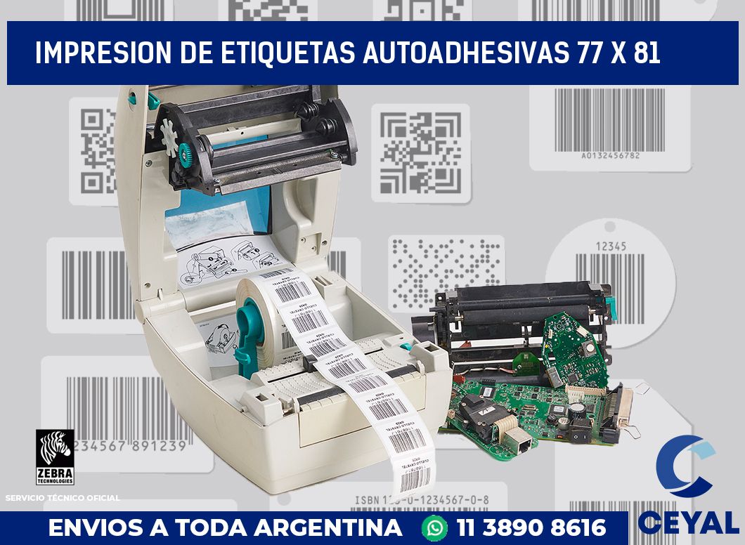 impresion de etiquetas autoadhesivas 77 x 81