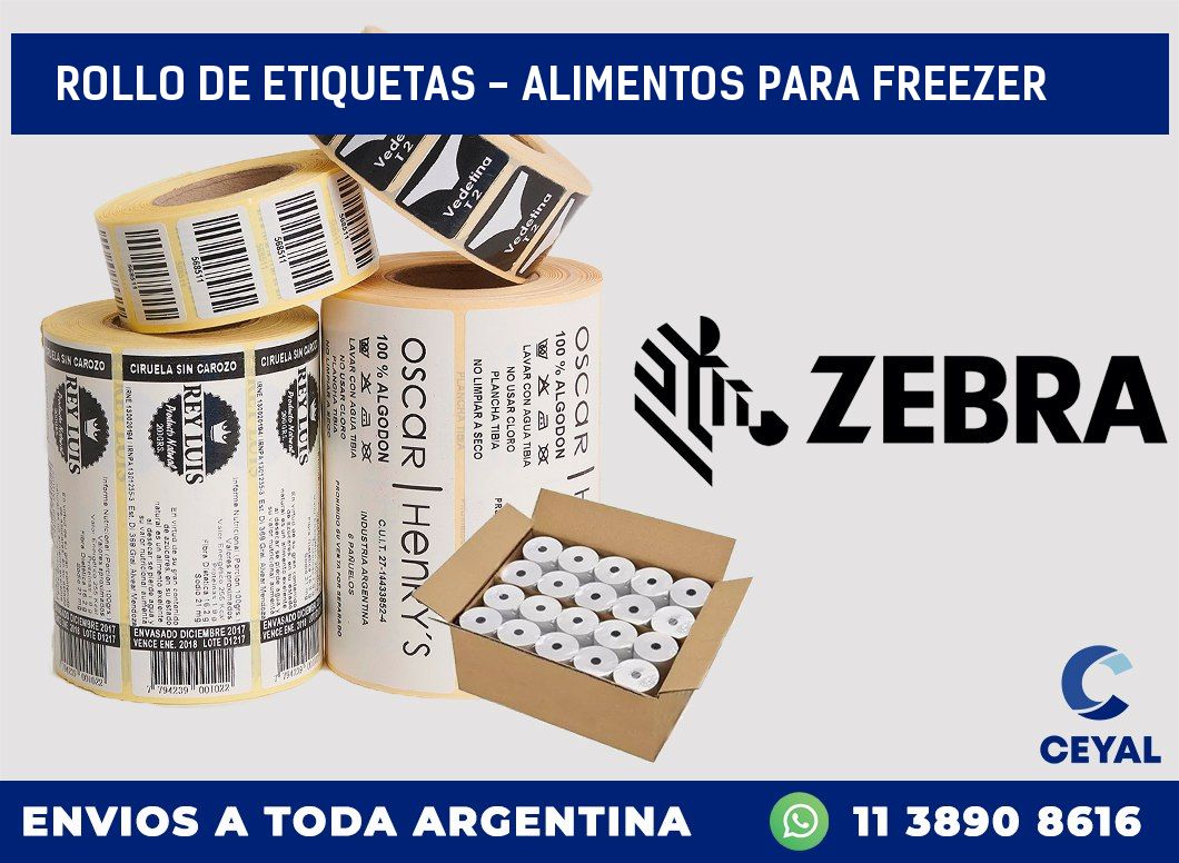 rollo de etiquetas - alimentos para freezer