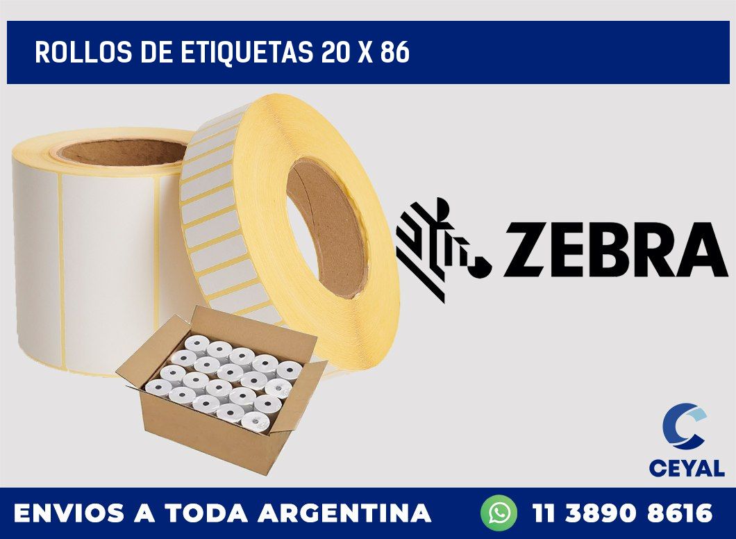 rollos de etiquetas 20 x 86