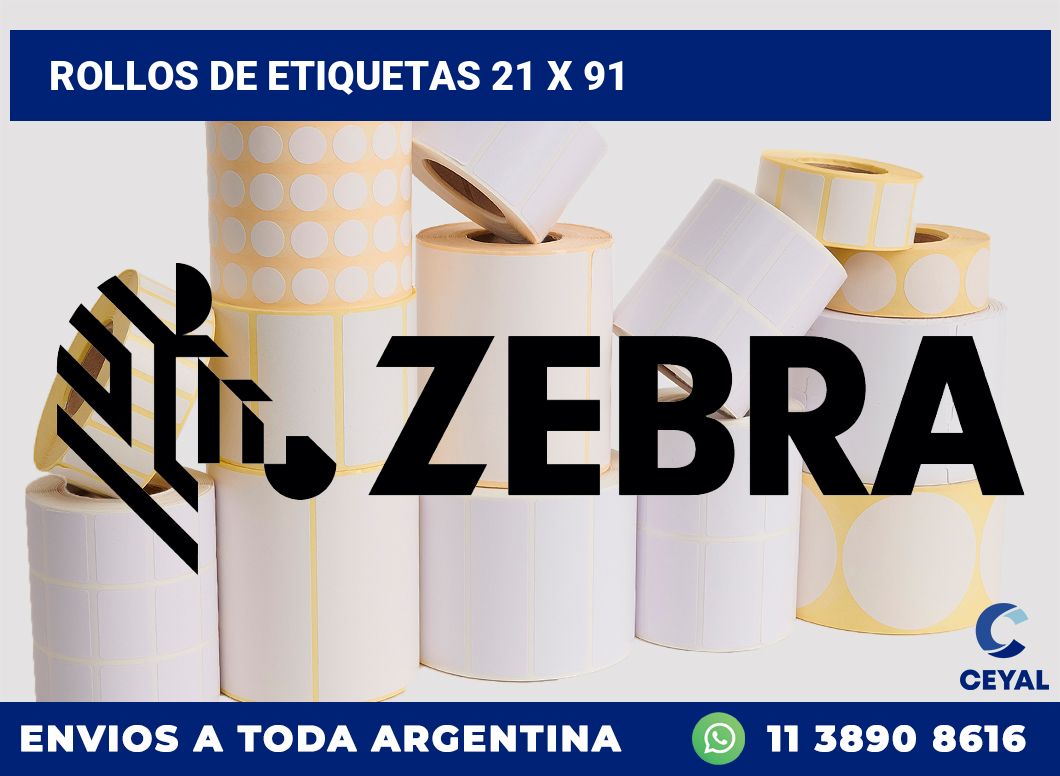 rollos de etiquetas 21 x 91