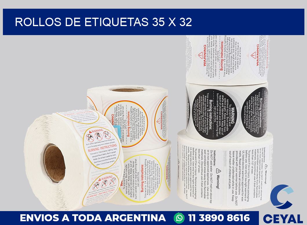 rollos de etiquetas 35 x 32