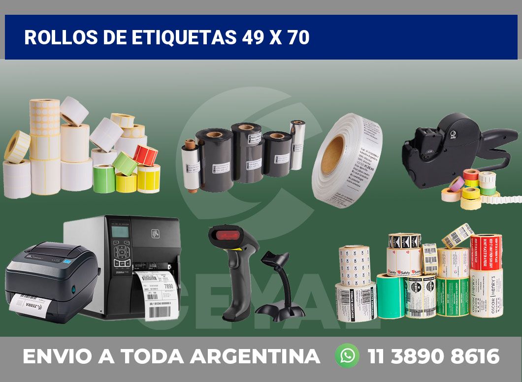 rollos de etiquetas 49 x 70