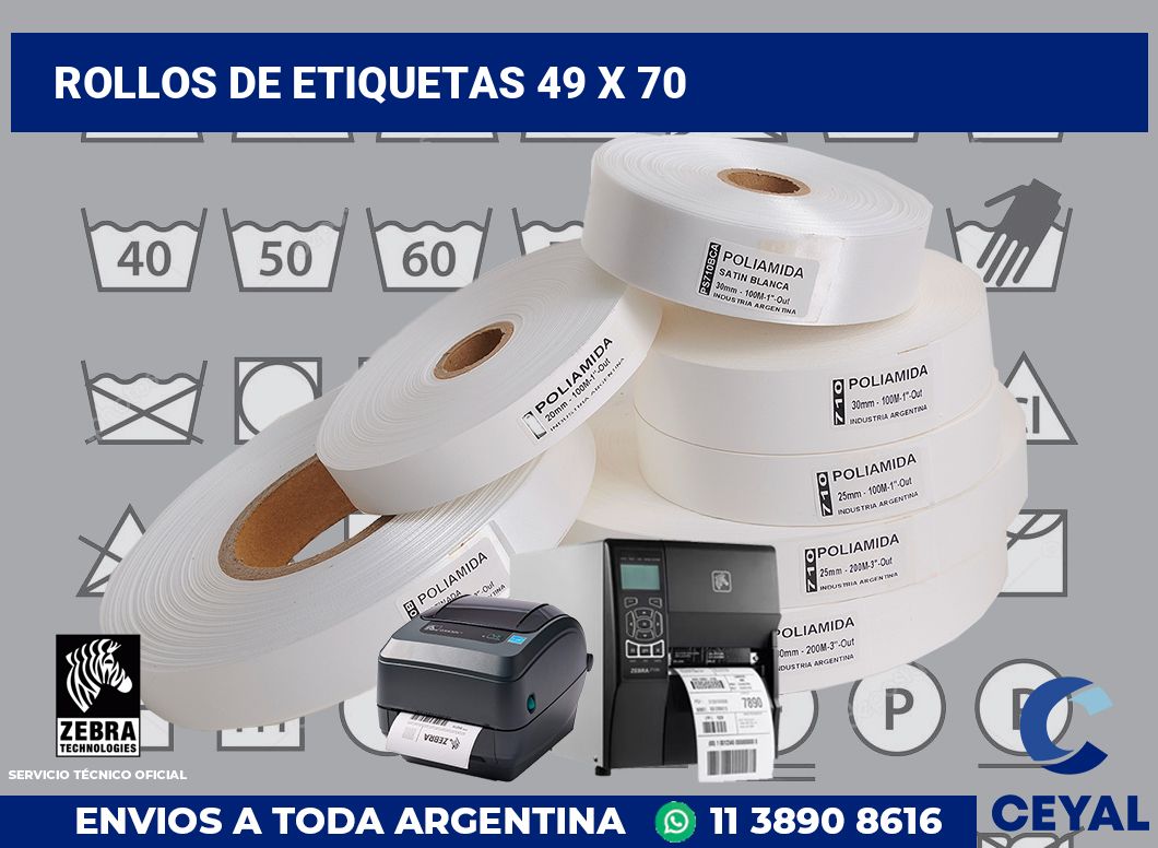rollos de etiquetas 49 x 70